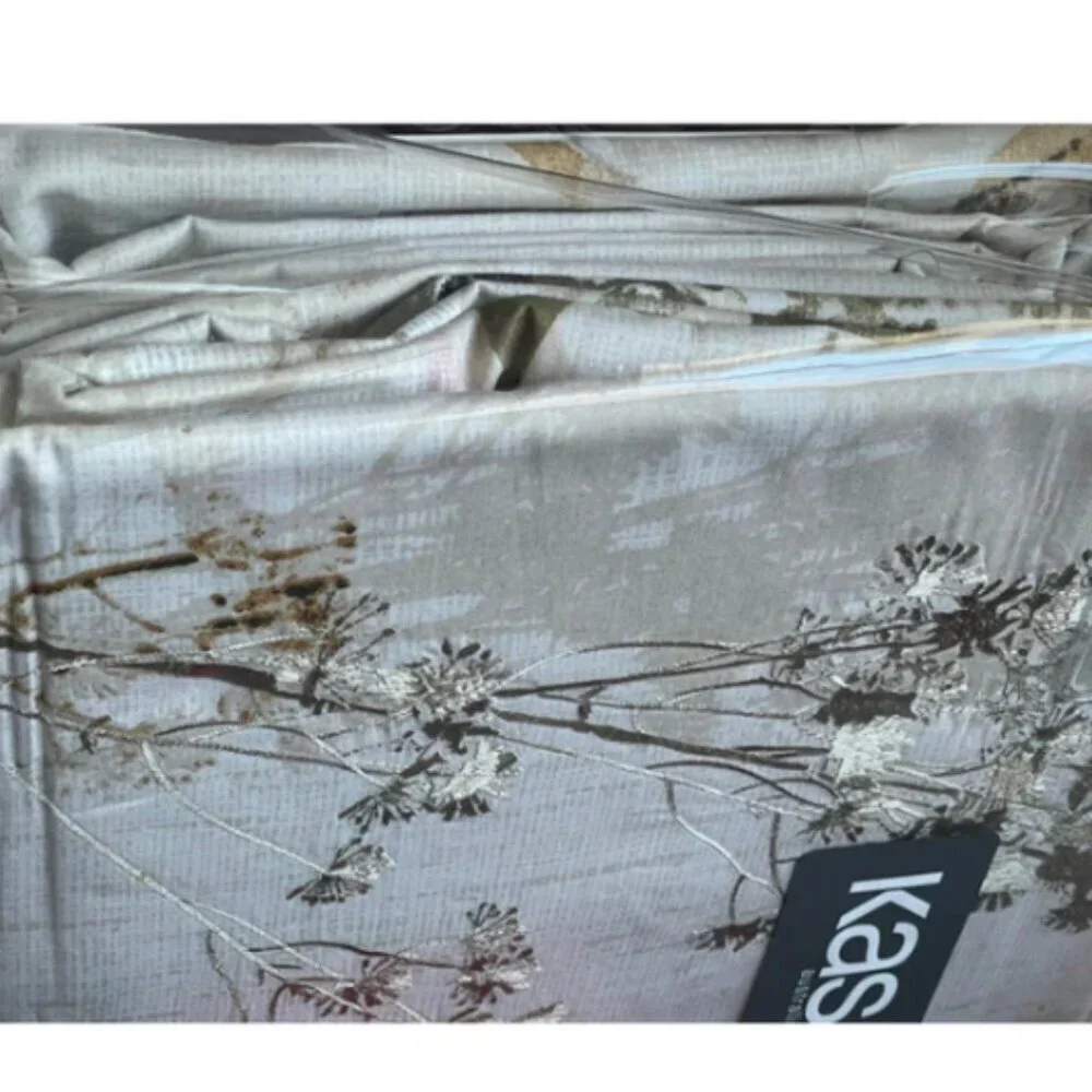 Kas King Floral Embroidered Cotton Duvet Cover Set 3 Piece